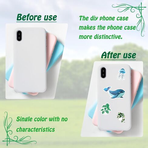 200Pcs Green Plant Jungle Animal Ocean Stickers, Botanical Nature Wild Animal Sea Life Aesthetic Decals, Waterproof Vinyl Stickers for Water Bottles Laptop Phone Computer Luggage Skateboard in Saudi Arabia