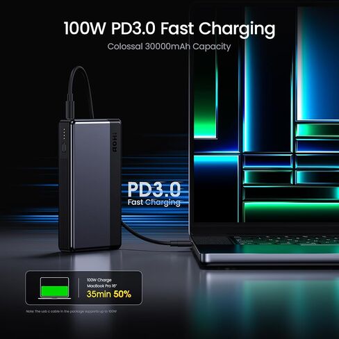 AOHI 140W PD3.1 باور بانك للكمبيوتر المحمول 40000 مللي أمبير في الساعة محطة شحن سريعة، The Future Starship 2 في 1 شاحن محمول كبير للتخييم لجهاز MacBook Pro/Air، iPad Pro، iPhone 15، Galaxy، Steam Deck، رمادي in Saudi Arabia