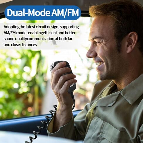 ABBREE CB Radio Kit AM/FM Professional Long Range Portable CB Radio with Magnetic Mount Antenna and External Speaker- NOAA Emergency Radio,Instant Channel 9,Noise Reduction and SWR Calibration,Black in Kuwait