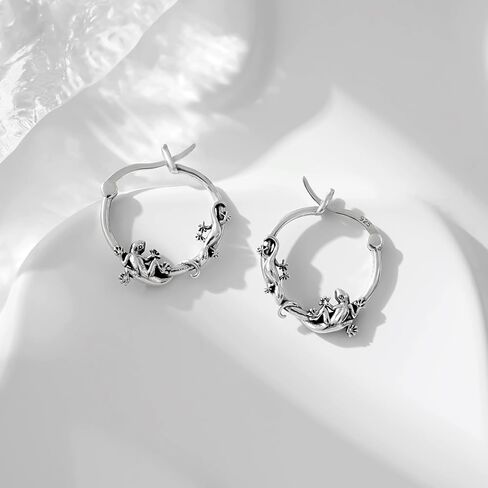 CHIC & ARTSY 925 الفضة الاسترليني الأخطبوط، اللامسة، السحلية، أبو بريص، العنكبوت تتدلى هوب الأقراط الشاطئ تحت عنوان للنساء عشاق الحيوانات المجوهرات in Saudi Arabia