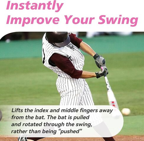 Finger Lifter Grip for Baseball & Softball Pro Batters Two Finger Grip Reduce Roll Over, Palm Up Palm Down Baseball Swing Trainer Increase Batting Speed Barrel Into The Zone Faster & Keep Longer-Red in Saudi Arabia