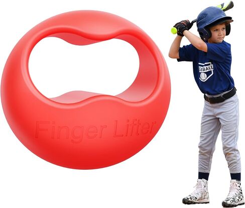 Finger Lifter Grip for Baseball & Softball Pro Batters Two Finger Grip Reduce Roll Over, Palm Up Palm Down Baseball Swing Trainer Increase Batting Speed Barrel Into The Zone Faster & Keep Longer-Red in Saudi Arabia