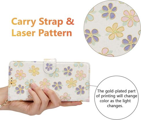 UEEBAI Wallet Case for Samsung Galaxy S10, PU Leather Phone Case Kickstand RFID Blocking Flip Case with Card Slots Wrist Strap Relief Engraved Pattern Magnetic Closure Folio Case - Butterfly in Saudi Arabia