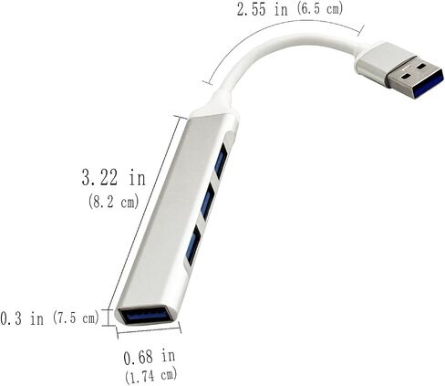 موزع USB، موسع USB بـ 4 منافذ، مقسم منفذ USB 3.0/2.0 رفيع لأقراص U والماوس ولوحة المفاتيح والطابعة، متوافق مع أجهزة الكمبيوتر المكتبية وأجهزة الكمبيوتر المحمولة وPS5 والأجهزة الأخرى in Saudi Arabia