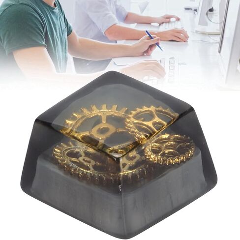 Zopsc Game Resin Keycap, Cute Custom Keycap, DIY Handmade Keycap for Game Players and Keyboard Enthusiasts, Personality Keycap for Echanical Keyboard (Black Gear) in Saudi Arabia