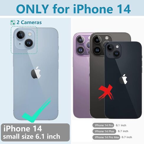 Unitedtime for iPhone 14 Case Magnetic Waterproof with Built-in Screen Protector,Compatible with MagSafe Shockproof Dustproof Heavy Duty Full Body Protective Front and Back Cover 6.1 Inch in Saudi Arabia