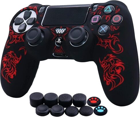 Pink Glitter Anti-Slip Protective Silicone Cover Skin Grips Compatible with PS4/Slim/Pro Controller,8 PCS Glitter Thumb Grips Caps and 2 Grips Caps. (Glitter Pink) in Saudi Arabia