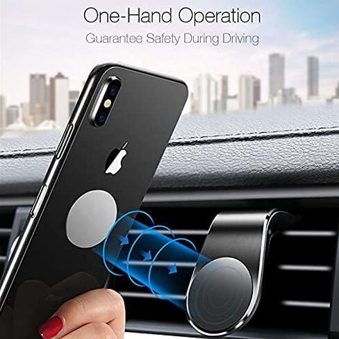 Magnetic Phone Holder/Clip for Car, L- Shape, Extra-Strong Magnet included, Fits any phone, Clips into air vent in Saudi Arabia