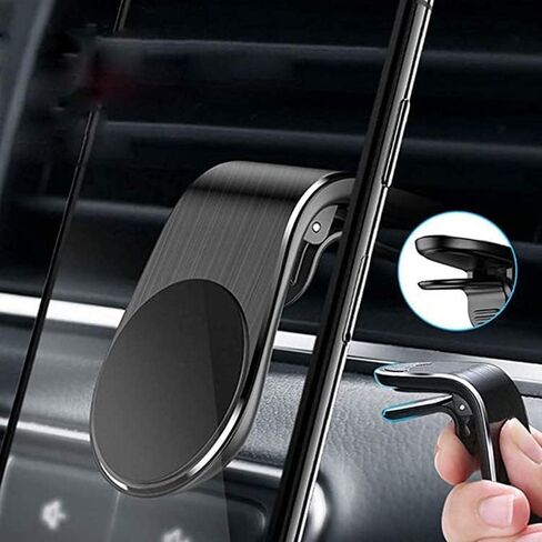 Magnetic Phone Holder/Clip for Car, L- Shape, Extra-Strong Magnet included, Fits any phone, Clips into air vent in Saudi Arabia