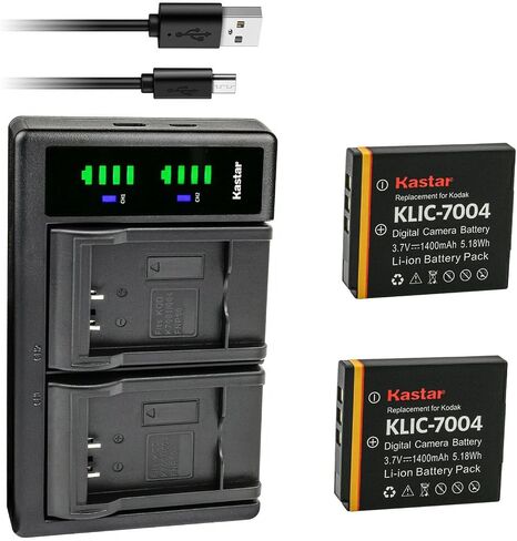 بطارية Kastar 3 عبوات وشاحن USB LTD2 متوافق مع بطارية Kodak KLIC-7004 K7004، شاحن Kodak K7700، EasyShare M1033، EasyShare M1093 IS، EasyShare M2008، EasyShare V1073، EasyShare V1233 in Saudi Arabia