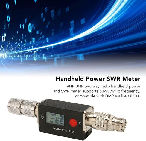 مقياس SWR الرقمي، مقياس SWR الرقمي المحمول، 120 وات 80 ‑ 999 ميجا هرتز VHF UHF راديو ثنائي الاتجاه، شاشة LCD بإضاءة خلفية، مقياس SWR للطاقة المحمول in Saudi Arabia