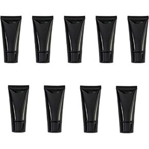 5ml Sample Packing Bottles Jars,50 Pcs Empty Refillable Plastic Tubes Cosmetic Mini Makeup Containers for Body Lotion Shampoo Shower Gel Cream Cleanser,Black in Kuwait