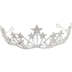 Bridal Headband Crystal Rhinestones Pearl Gold Tiara Queens Princess Crown for Women Girls Wedding Birthday