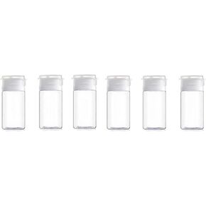 Onwon 6 Pcs 30 ml/1 oz Empty Plastic Sample Travel Size Plastic Empty Squeeze Bottle Container Jar Pot Vial with Flip Lid Perfect for Emollient Water Shower Gel Emulsion Etc