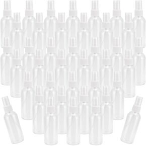 40 Pack 2.7oz/80ml Spray Bottles with Pump Spray Cap, Clear Fine Mist Empty Plastic Spray Bottles, Travel Size Refillable Bottles for Toner, Essence, Hair Spray