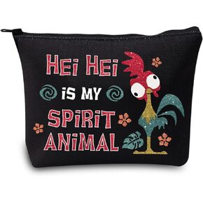 LEVLO Hei Chicken Cosmetic Make Up Bag Chicken Lover Gift Hei Is My Spirit Animal Makeup Zipper Pouch Bag (Hei Black)