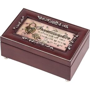 Cottage Garden Granddaughter Unlocked Joy Petite Rosewood Jewelry Music Box Plays You are My Sunshine