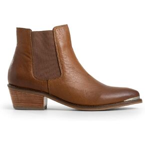 VELEZ Top Grain Leather Boots For Women - Ankle Booties Low Heels - Metallic Toe Cap - Womens Shoes Fashion Walking