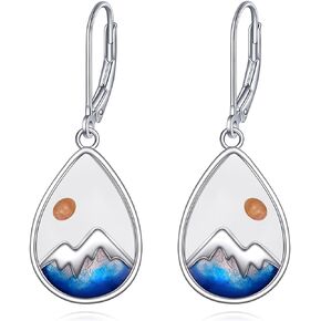 Mustard Seed Earrings for Women 925 Sterling Silver Mountain Dangle Drop Earrings Mustard Seed Jewelry Gift for Women Christian Religious Gifts