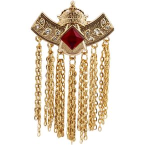 Knighthood Crowned red Stone with Hanging Chain Detailing Reception Brooch
