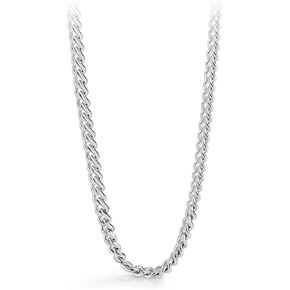Meilanduo Solid 925 Sterling Silver Flat Cuban Link Curb Chain Necklace 3MM 18" 20" 22" 24" for Men Women