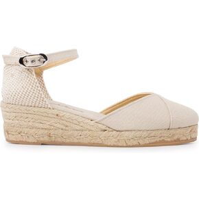 Biankina Girona Authentic Spanish Espadrille Wedge Sandals for Women - Sustainable, Eco Friendly, Vegan Shoes. Classic Style, Organic Cotton Canvas Upper, Comfy Insole, Jute Midsole, Rubber Sole. Made in Spain