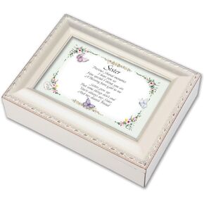 Cottage Garden Sister Ivory Music Box/Jewelry Box Plays You Light Up My Life