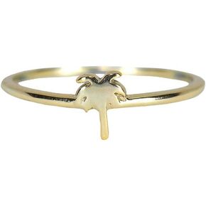 Pura Vida Silver or Gold Plated Palm Tree Ring with .925 Sterling Silver, Sizes 5-9