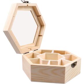 Jewelry Box Hexagon Wooden Jewelry Organizer Lightweight Storage Box Jewelry Boxes for Women