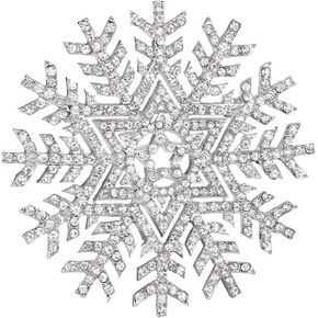 EVER FAITH Austrian Crystal Winter Snowflake Flower Star Elegant Brooch Pin Clear