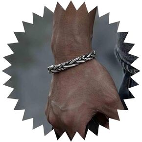 Sttiafay Silver Cuff Bracelet for Women Men Vintage Twist Braided Cuff Bangle Minimalist Open Bangle Hip Hop Jewelry