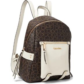 Calvin Klein Maya Signature Backpack Brown/Khaki/White One Size