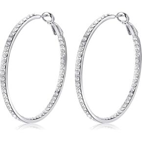 Borun Rhinestone Crystal Hoop Earring Hypoallergenic Jewelry for Women