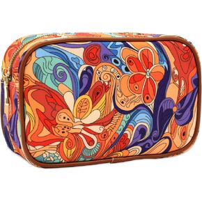 حقيبة مكياج MGWDT أنيقة لتنظيم أدوات الزينة أثناء السفر للنساء - حقيبة لطيفة مع فرشاة وملحقات جمالية للتخزين، بني متوسط in Kuwait