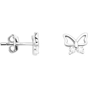 SOFIA MILANI - Women's Earrings 925 Silver - with Zirconia Stones - Butterfly Stud Earring - E1791 in Kuwait