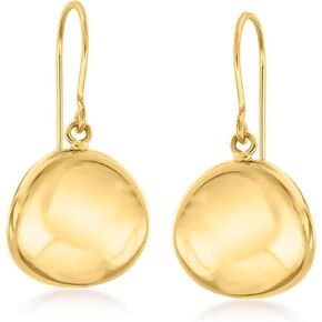 Ross-Simons 14kt Yellow Gold Disc Drop Earrings