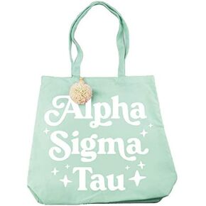 Alpha Sigma Tau Retro Pom Pom Tote Bag