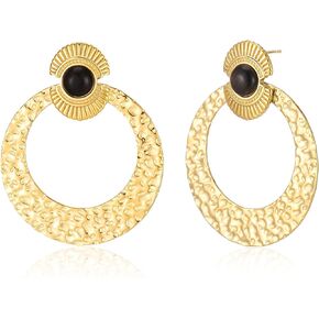 Aprilery Gold Hoop Earrings for Women, Trendy 14K Gold Plated Chunky Gold Hoops Cuff Earrings Lightweight Statement Earrings Hypoallergenic Jewelry for Teen Girls Gifts for Women