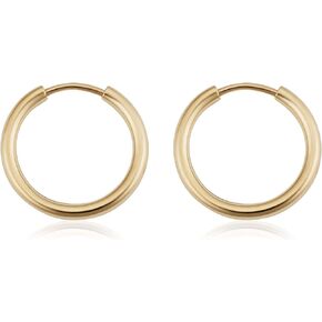 14k Yellow Gold Filled 1.5 mm Thick Endless Hoop Earrings (12, 16, 20, 30, 40, 50 or 60 mm)