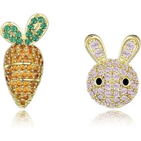 HolidayQbee Blue Bow Egg Earrings Crystal Easter Earrings Easter Bunny Dangle Earrings Easter Earrings For Women Easter Jewelry Gift