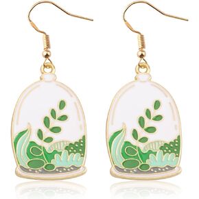 FUSTMW Cactus Earrings Green Cactus Plant Jewelry Cactus Charm Dangle Earrings Plant Lover Gifts for Women Girls