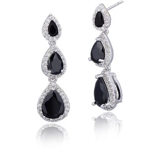 Women's Cubic Zirconia Bridal Earrings - Elegant Long Wedding Party Prom Earring for Bride Bridesmaids Crystal CZ Rhinestone Chandelier Statement Dangle Drop Earrings for Women