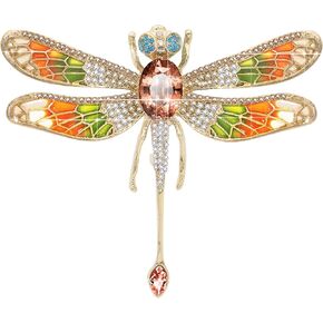 Austrian Crystal Cute Animal Butterfly Dragonfly Brooches Pins Colorful Enamel Corsages Women Scarf Clips
