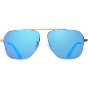DUCO Retro Aviator Sunglasses for Mens Womens Semi-Rimless Non-Polarized Trendy Sun Glasses Metal Frame for Driving DC3035 in Saudi Arabia