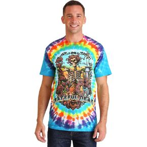Liquid Blue Men's Grateful Dead Rainbow Bertha Tie Dye Short Sleeve T-Shirt