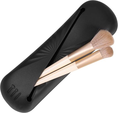 Large Silicone Makeup Brush Holder Travel,Portable and Soft Makeup Brush Case, Cosmetic Face Makeup Brush and Eye Pencil Organizer for Women (Khaki) in Saudi Arabia