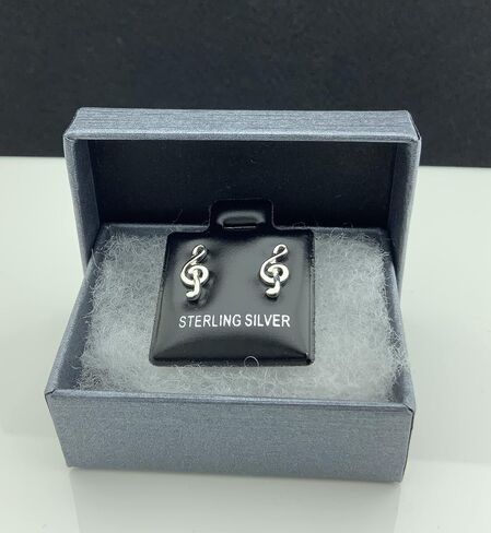 اقراط ستيرلينج جي كليف ميوزيك نوت (فضي، 11 ملم), فضة استرلينية in Kuwait