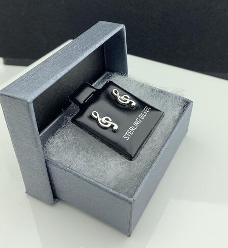 اقراط ستيرلينج جي كليف ميوزيك نوت (فضي، 11 ملم), فضة استرلينية in Kuwait