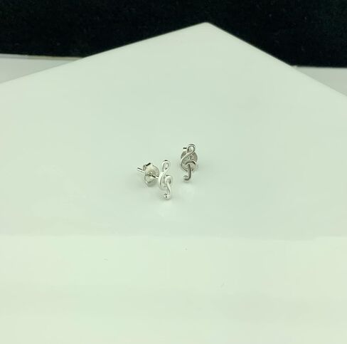 اقراط ستيرلينج جي كليف ميوزيك نوت (فضي، 11 ملم), فضة استرلينية in Kuwait