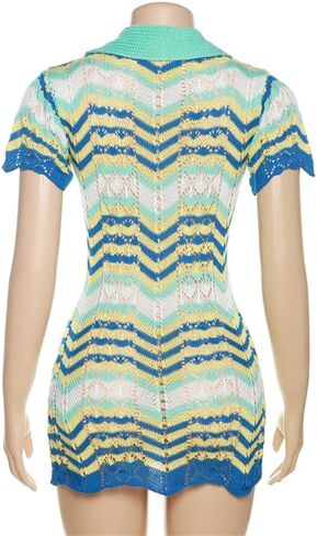 DOUCIU المرأة مثير 2 قطعتين وتتسابق فستان محبوك موضة بولو بولو طوق كم مطابقة سليم صالح التفاف الورك فستان قصير in Kuwait